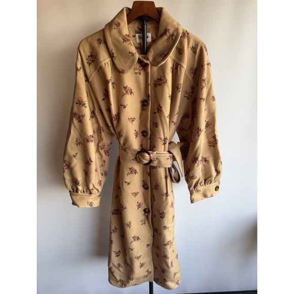 Rouje Paris Jackets & Blazers - Rouje Paris Gerard Coat In Fleur Beige 100% Wool FR 44 US 10 All over Pink Flora